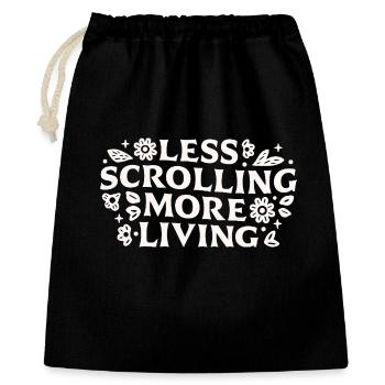Stop scrolling doomscrolling offline quotes - Gift Bag 40 x 50 cm - black - Front