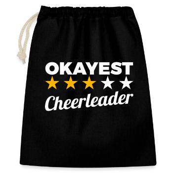 Okayest Cheerleader - Geschenkbeutel aus Baumwolle (40 x 50 cm) - Schwarz - Vorne