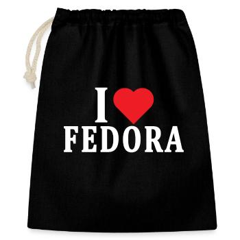 t-shirt J’adore Fedora idée cadeau t-shirt - Sac cadeau 40 x 50 cm - noir - Devant