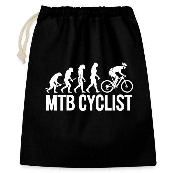 Evolution einer MTB-Radfahrer-Silhouette - Geschenkbeutel aus Baumwolle (40 x 50 cm) - Schwarz - Vorne