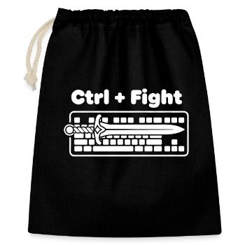 Ctrl Fight Schwert über Tastatur - Geschenkbeutel aus Baumwolle (40 x 50 cm) - Schwarz - Vorne