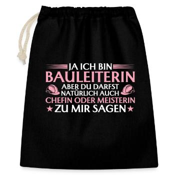 Chef de construction ou maître constructeur - Constructeur - Sac cadeau 40 x 50 cm - noir - Devant