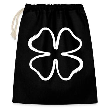 Shamrock porte-bonheur symbole porte-bonheur à quatre feuilles - Sac cadeau 40 x 50 cm - noir - Devant
