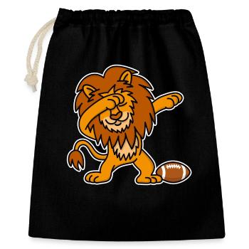 Dab dabbing Lion rugby Football américain marrant - Sac cadeau 40 x 50 cm - noir - Devant