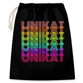 Unikat Bunt - Geschenkbeutel aus Baumwolle (40 x 50 cm) - Schwarz - Vorne