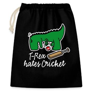 Joueur de cricket dinosaure, T-Rex déteste le cricket - Sac cadeau 40 x 50 cm - noir - Devant