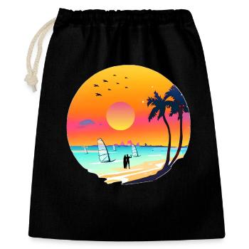 Summer Sunset Beach Watercolor - Gift Bag 40 x 50 cm - black - Front