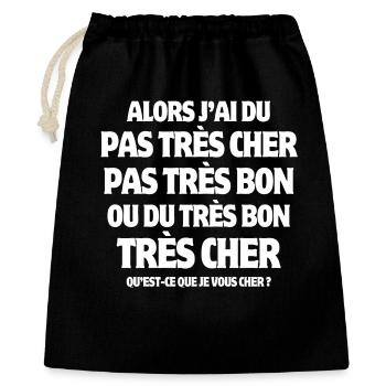 pouvoir d'achat, pauvreté, inflation - Sac cadeau 40 x 50 cm - noir - Devant