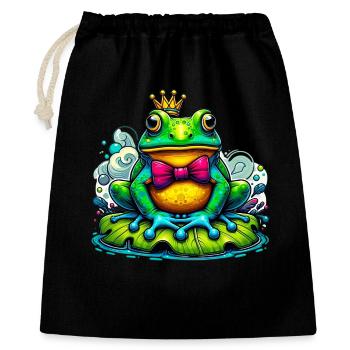 Frog with the King's Crown - Gift Bag 40 x 50 cm - black - Front
