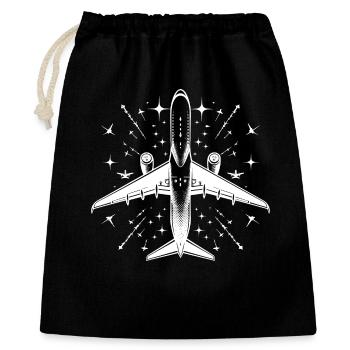 airplane - Gift Bag 40 x 50 cm - black - Front