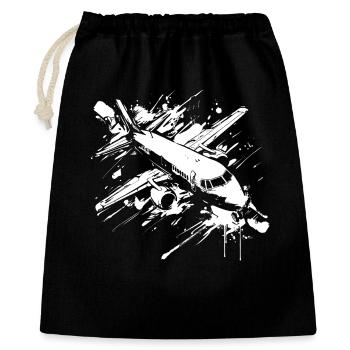 Airplane Street Art - Gift Bag 40 x 50 cm - black - Front