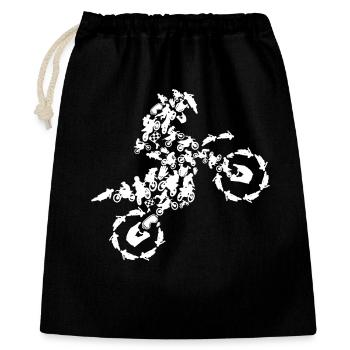 Motocross Silhouette - Sac cadeau 40 x 50 cm - noir - Devant