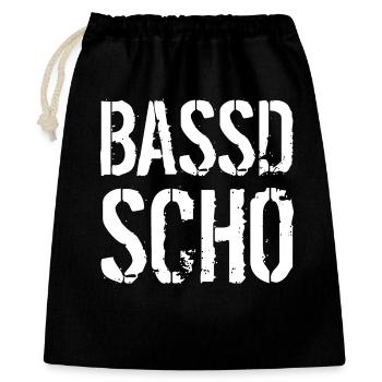 Bassd scho - Geschenkbeutel aus Baumwolle (40 x 50 cm) - Schwarz - Vorne