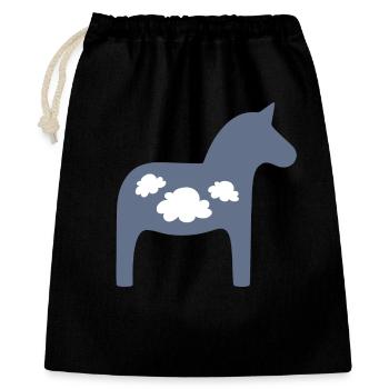 Dala Horse Clouds Scandinavian Christmas Horse - Gift Bag 40 x 50 cm - black - Front