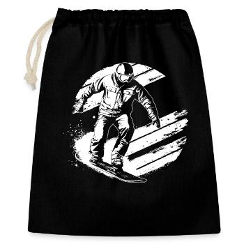 Dessin de snowboarder - Sac cadeau 40 x 50 cm - noir - Devant