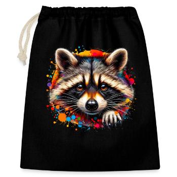 Raccoon - Gift Bag 40 x 50 cm - black - Front