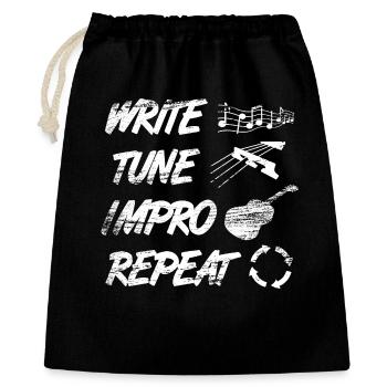 Écrire, faire de la musique, improviser - Sac cadeau 40 x 50 cm - noir - Devant