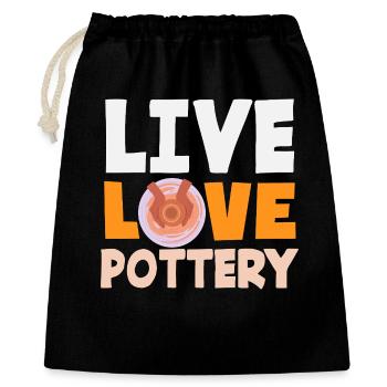 Live Love Pottery Art Lover - Gift Bag 40 x 50 cm - black - Front