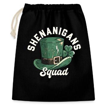 Shenanigans Squad Leprechaun-Hut - Geschenkbeutel aus Baumwolle (40 x 50 cm) - Schwarz - Vorne