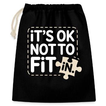 It's Ok Not To Fit In Individuality Motivation - Gift Bag 40 x 50 cm - black - Front