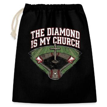 The Diamond Is My Church Christian Baseball - Gift Bag 40 x 50 cm - black - Front