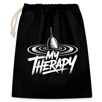 Thérapie de la pêche - Sac cadeau 40 x 50 cm - noir - Devant