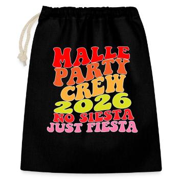 Malle 2026 Party Crew No Siesta Just Fiesta - Geschenkbeutel aus Baumwolle (40 x 50 cm) - Schwarz - Vorne