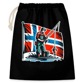 Angler Norway Flag - Gift Bag 40 x 50 cm - black - Front