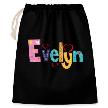 Personalized Evelyn Name - Gift Bag 40 x 50 cm - black - Front