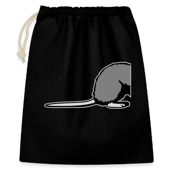 Ratte Rückseite Halb Lustig Schwanz Nagetier Tier - Geschenkbeutel aus Baumwolle (40 x 50 cm) - Schwarz - Vorne