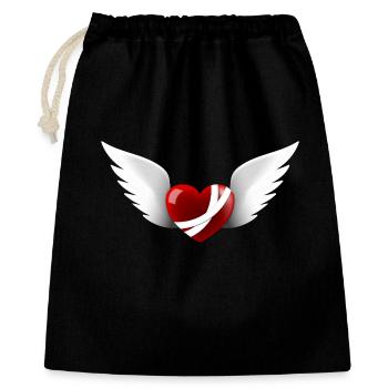 Wounded Heart with Wings - Gift Bag 40 x 50 cm - black - Front