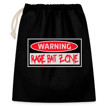 Warning Rage Bait Caution Zone Sign Fun Warning - Gift Bag 40 x 50 cm - black - Front