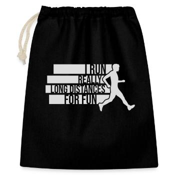 Je cours de très longues distances pour un marathon amusant - Sac cadeau 40 x 50 cm - noir - Devant