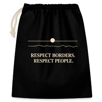 Groenland - Respecter les frontières Respecter les gens - Sac cadeau 40 x 50 cm - noir - Devant