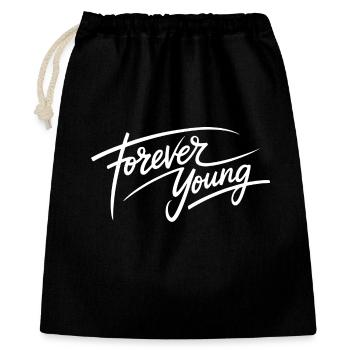 Forever Young - Geschenkbeutel aus Baumwolle (40 x 50 cm) - Schwarz - Vorne