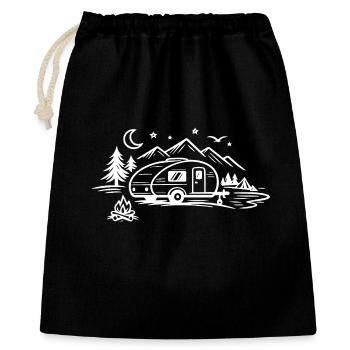 Paysage des caravanes de camping - Sac cadeau 40 x 50 cm - noir - Devant
