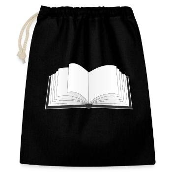 un livre ouvert pour le rat de bibliothèque ou le rat de bibliothèque - Sac cadeau 40 x 50 cm - noir - Devant