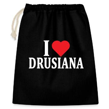 T-Shirt Ich liebe Drusiana T-Shirt Geschenkidee - Geschenkbeutel aus Baumwolle (40 x 50 cm) - Schwarz - Vorne