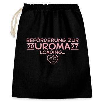 Befördert zur Uroma 2027 – Babyparty Geschenk - Geschenkbeutel aus Baumwolle (40 x 50 cm) - Schwarz - Vorne