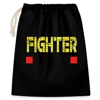 FIGHTER text base - Gift Bag 40 x 50 cm - black - Front