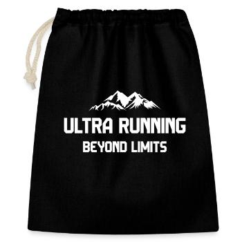 Ultra Running - Jenseits der Grenzen - Geschenkbeutel aus Baumwolle (40 x 50 cm) - Schwarz - Vorne