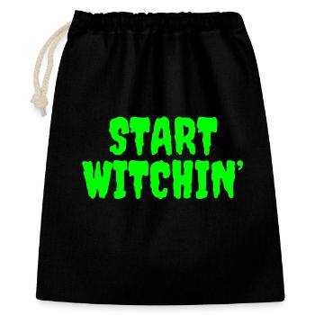 Vibrant Green Witching Start Phrase - Gift Bag 40 x 50 cm - black - Front