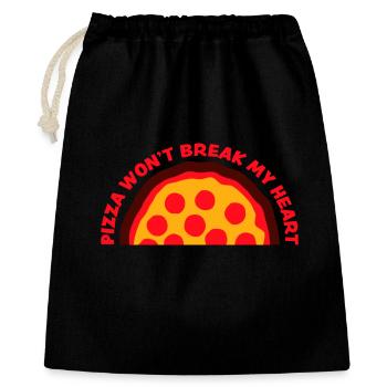 La pizza ne me brisera pas le cœur La nourriture aime l’humour - Sac cadeau 40 x 50 cm - noir - Devant