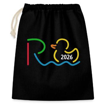 Rente 2026 - Ruhestand - Pension - Geschenkbeutel aus Baumwolle (40 x 50 cm) - Schwarz - Vorne