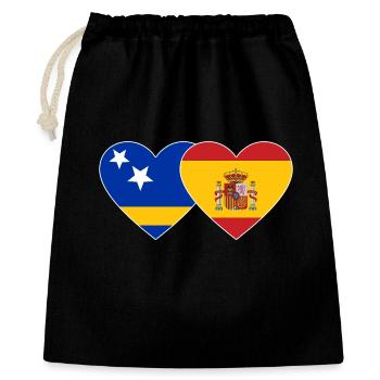 Curacao_Spanien_Flagge_Herz - Geschenkbeutel aus Baumwolle (40 x 50 cm) - Schwarz - Vorne