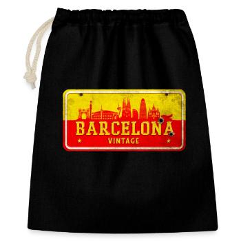 Barcelona Spanien Vintage Schild - Geschenkbeutel aus Baumwolle (40 x 50 cm) - Schwarz - Vorne