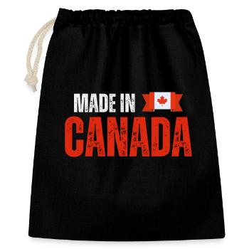 Fabriqué au Canada, fierté canadienne - Sac cadeau 40 x 50 cm - noir - Devant