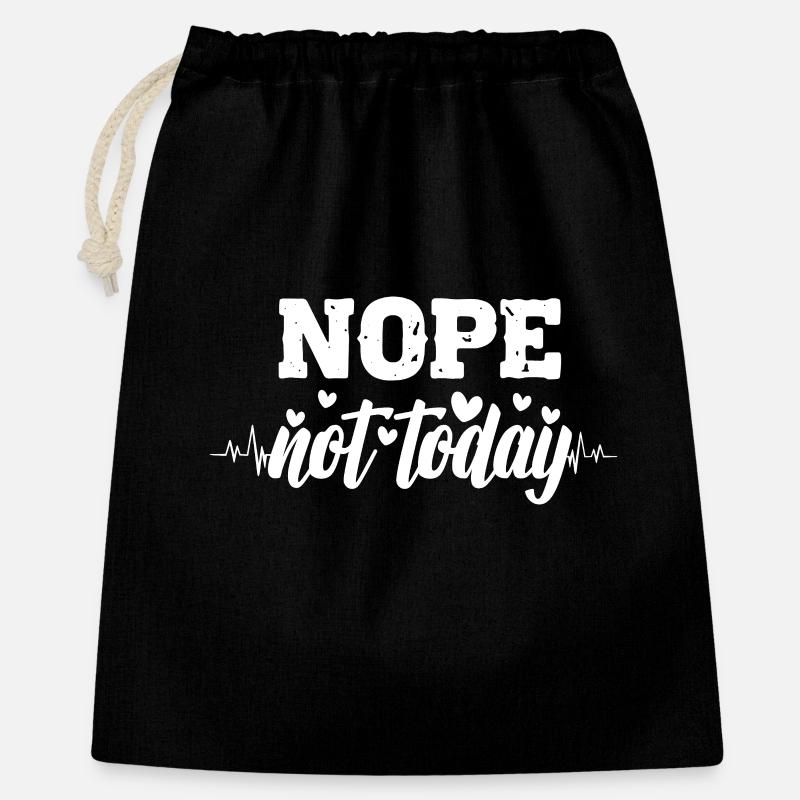 Nope not today heartbeat - Geschenkbeutel aus Baumwolle (40 x 50 cm) - Schwarz