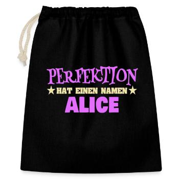 Prénom Alice - Sac cadeau 40 x 50 cm - noir - Devant