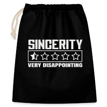 Sincerity 1 Stern Bewertung Sarkasmus Design - Geschenkbeutel aus Baumwolle (40 x 50 cm) - Schwarz - Vorne